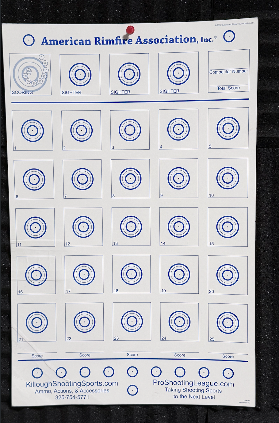 Well framed target photo with even light and a dark background